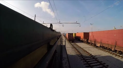 Start of the railway journey from the side view Stock Footage 44324618