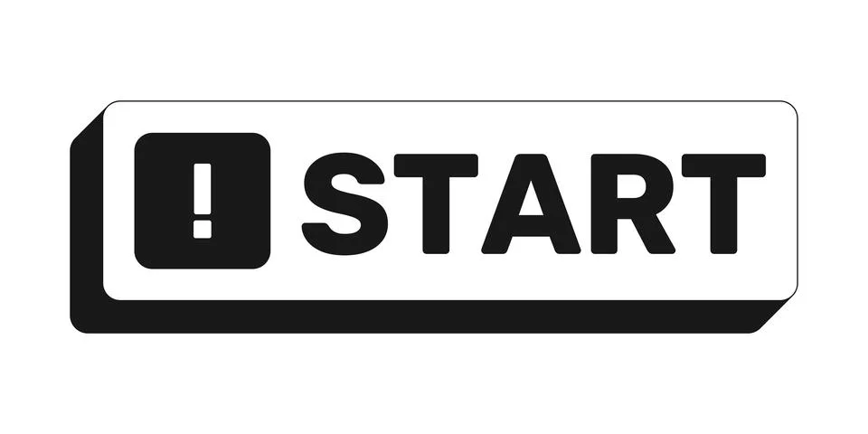 Start rectangle UI web button Stock Illustration