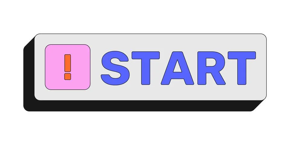 Start rectangular UI web button Stockillustratie