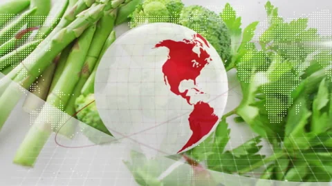 On start, red 3D globe appearing, orbit sweeping, rotating eastward for Stock Footage 314085306