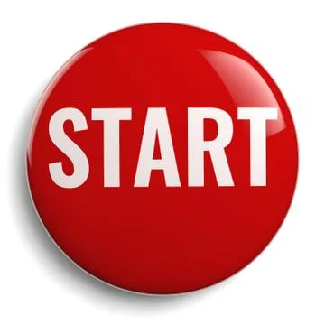 Start Red Button Round Icon Stock Illustration