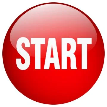 Start red round gel isolated push button Stockillustratie