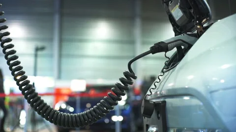 Start of a refueling process of an electric car Stock Footage 143491442