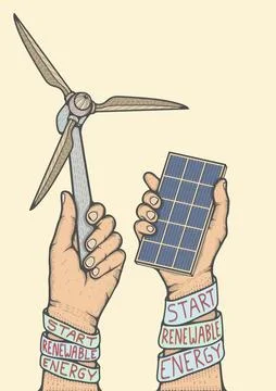 Start Renewable Energy Illustrazione stock
