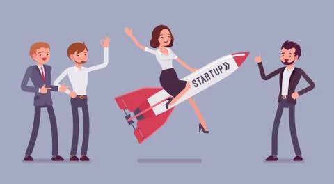 Start up rocket launching Stock Illustration