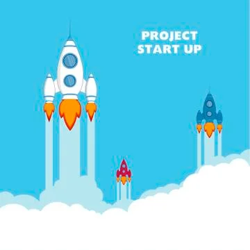 Start Up. Rocket ship. Stock Illustration