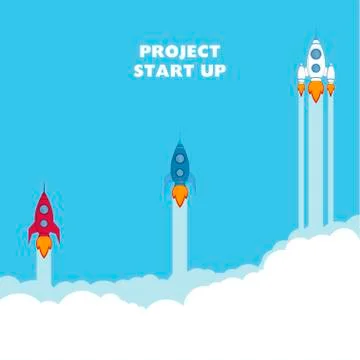 Start Up. Rocket ship. Stock Illustration