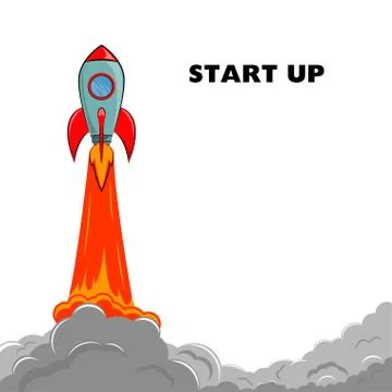 Start Up. Rocket ship. Stock Illustration