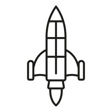 Start rocket space icon outline vector. Fire launch Stock Illustration