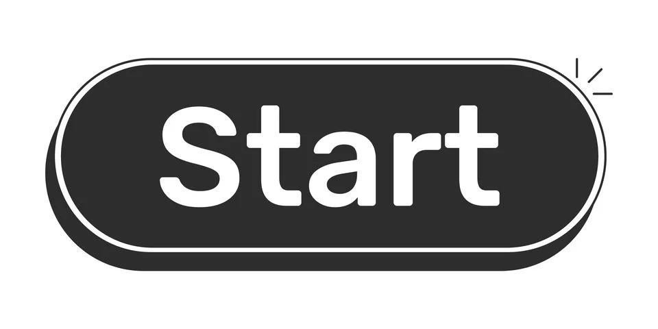 Start rounded modern black UI element 库存插图