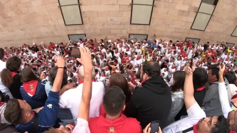 Before the start of the Running of the Bulls. Stock Footage 273256628