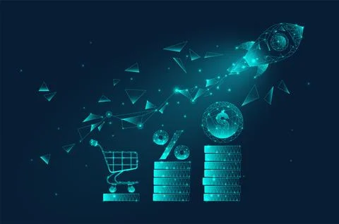 Start sales digital vector concept Stock Illustration