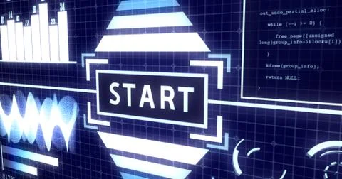 Start Screen with Digital objects in grid background Ver.2 Stock Illustration