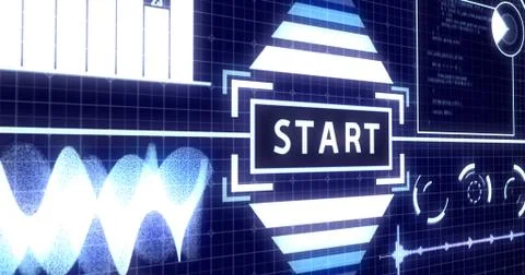 Start Screen with Digital objects in grid background Ver.4 Illustrazione stock