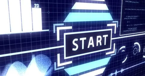 Start Screen with Digital objects in grid background Ver.5 Illustrazione stock