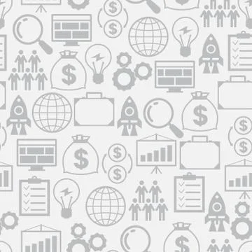 Start-up seamless pattern in flat design style Stock Illustration