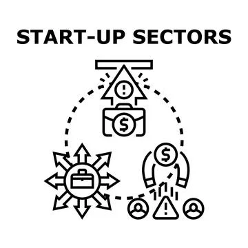 Start up sectors concept developing new business direction Stock Illustration