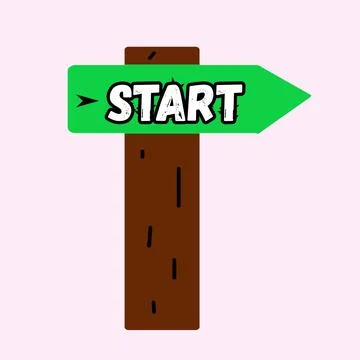 Start sign beginning concept business start up race competition start arrow Stock Illustration