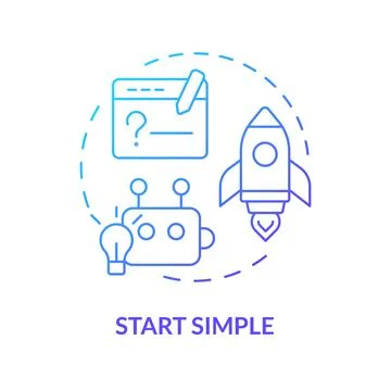 Start simple blue gradient concept icon Stock Illustration