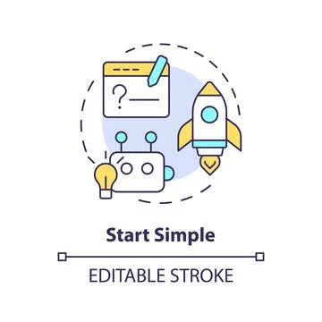 Start simple multi color concept icon Stock Illustration