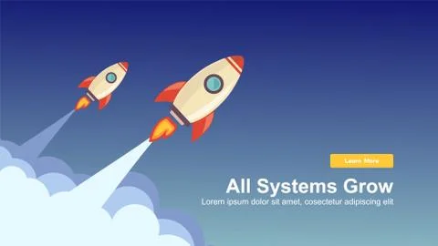 Start up Simple Rocket web design, Responsive web design flat vector, design  Stock Illustration