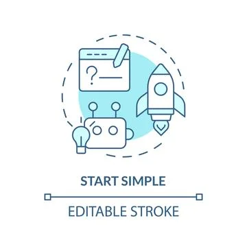Start simple soft blue concept icon Stock Illustration