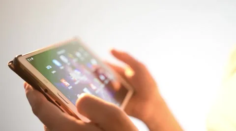 Start Skype Calling on Tablet Stock Footage 50882146