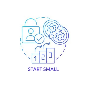 Start small blue gradient concept icon Illustrazione stock