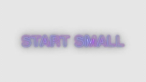 Start small neon effects, text animation on transparent background Stock Footage 303505505