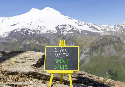 Start with small steps symbol. Concept words phrase Start with small steps .. Stock Photos