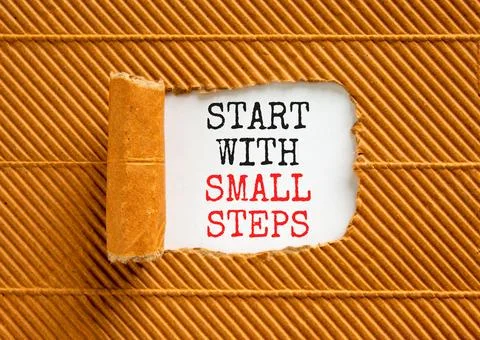Start with small steps symbol. Concept words phrase Start with small steps .. Stock Photos