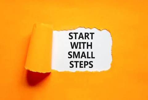 Start with small steps symbol. Concept words phrase Start with small steps .. Stock Photos