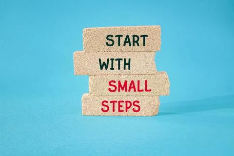 Start with small steps symbol. Concept words Start with small steps Stock Photos