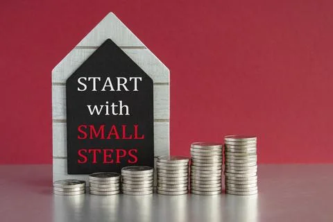 Start with small steps symbol. Concept words Start with small steps Stock Photos
