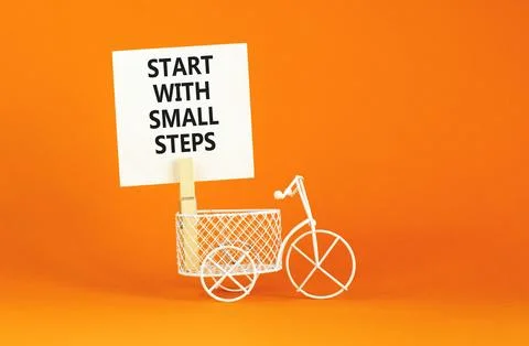 Start with small steps symbol. Concept words phrase Start with small steps .. Stock Photos
