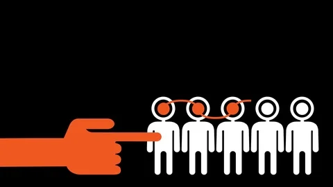 Start social trend by engaging right people - illustrative animation Stock Footage 102356684
