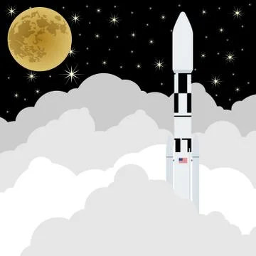 Start a space rocket Stock Illustration
