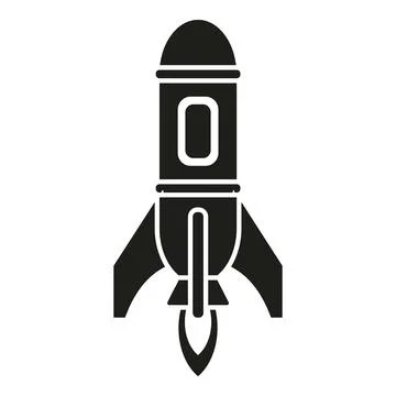 Start spaceship icon simple vector. Space launch Stock Illustration