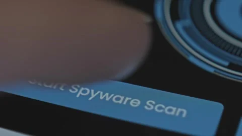 Start Spyware Scan on device Stock Footage 302715308