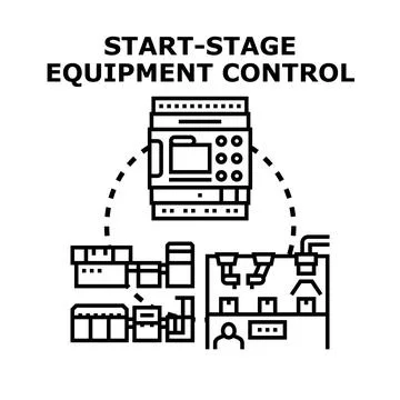Start stage equipment control concept illustration Stock Illustration