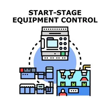 Start stage equipment control concept illustration Stock Illustration