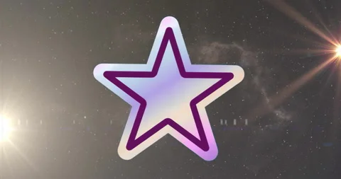 On start star icon pulsing gradient between pastel and deep purple showing outer Stock Footage 315717098