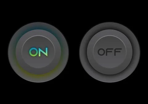 Start Stop On Off Button 3d Vector Illustration 스톡 일러스트