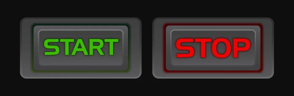 Start Stop On Off Button 3d Vector Illustration Stock Illustration