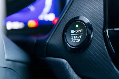 Start-stop button in a car Foto stock