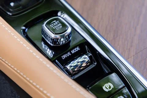 Start-stop button in a car Stock Photos