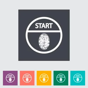 Start-stop button is protected by fingerprint. Stock Illustration