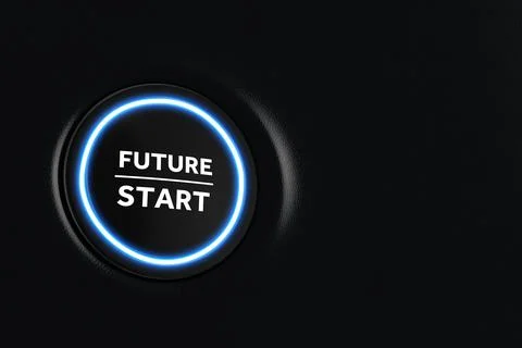 Start Stop Car Engine Button Future Start on a Modern Car Dashboard Interior. 스톡 일러스트