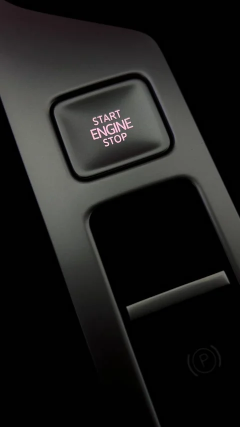 Start stop engine button. Modern transport and technology Stock Footage 310265649