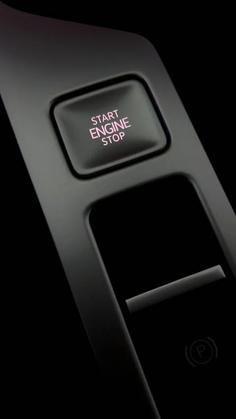 Start stop engine button. Modern transport and technology Stock Footage 313553630